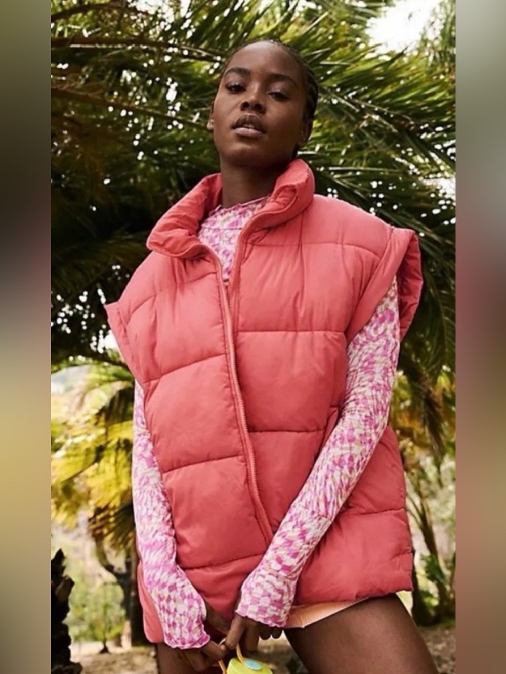Free People Movement In A Bubble Puffer Vest in Fruit Punch Size Small NWT